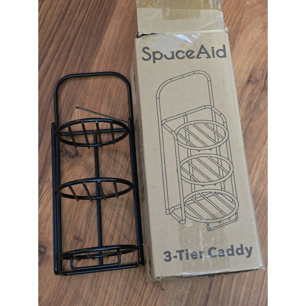 SpaceAid 3 Tier Soap Caddy Bathroom Shower Shelf Black 53YSJ-05FZ-3TB